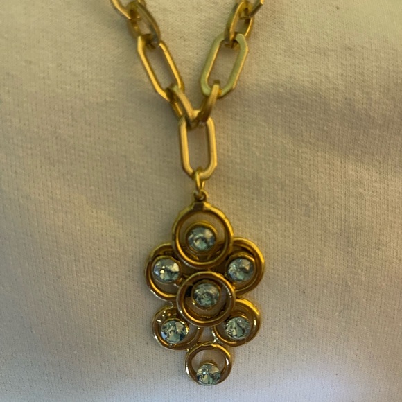 Tova Kori Gold Metal and Light Blue Stones Jewelry Set - Picture 3 of 4